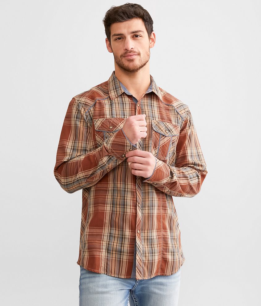 BKE Plaid Athletic Shirt front view