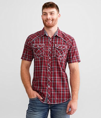 BKE Plaid Standard Shirt front view