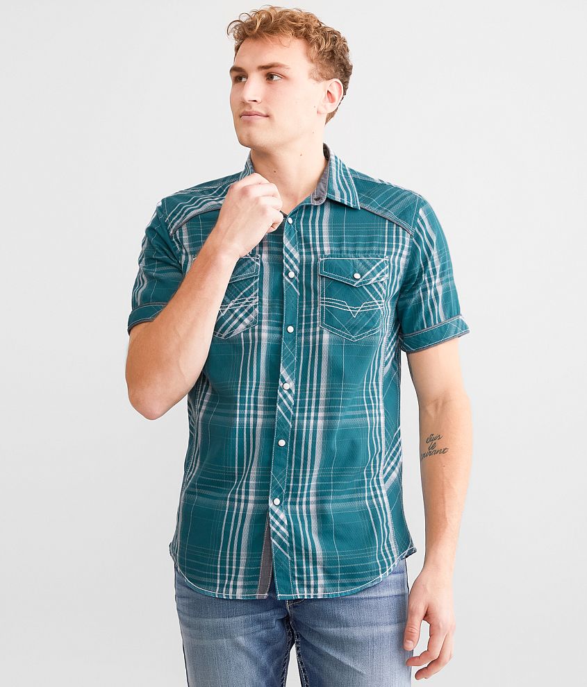 BKE Plaid Standard Shirt front view