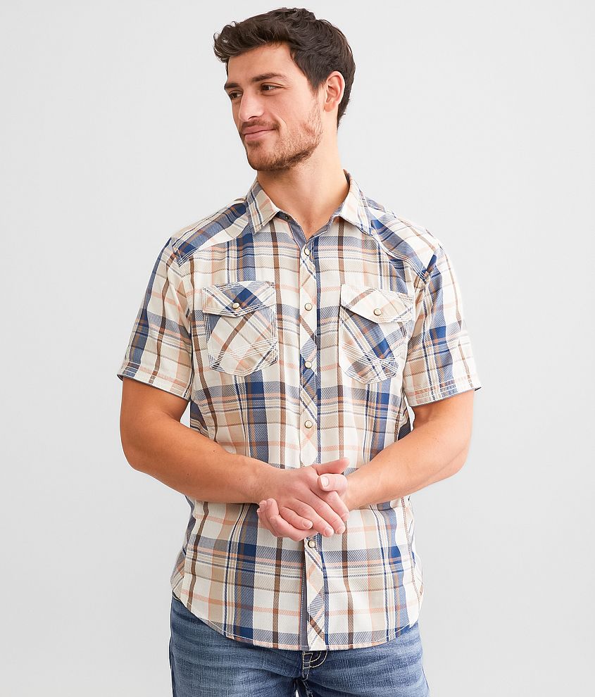 BKE Plaid Standard Shirt front view