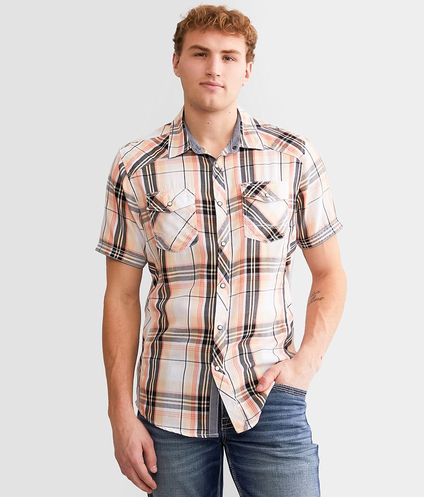 BKE Plaid Standard Shirt front view