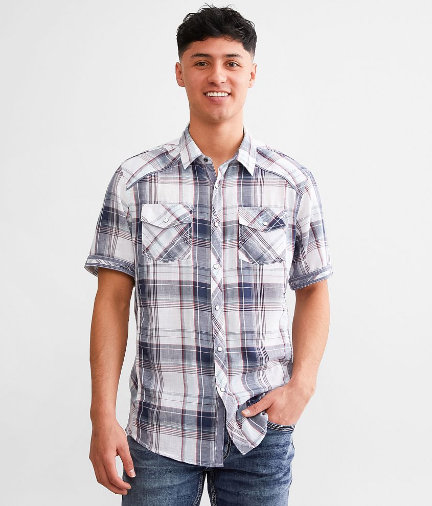 BKE Plaid Athletic Shirt front view