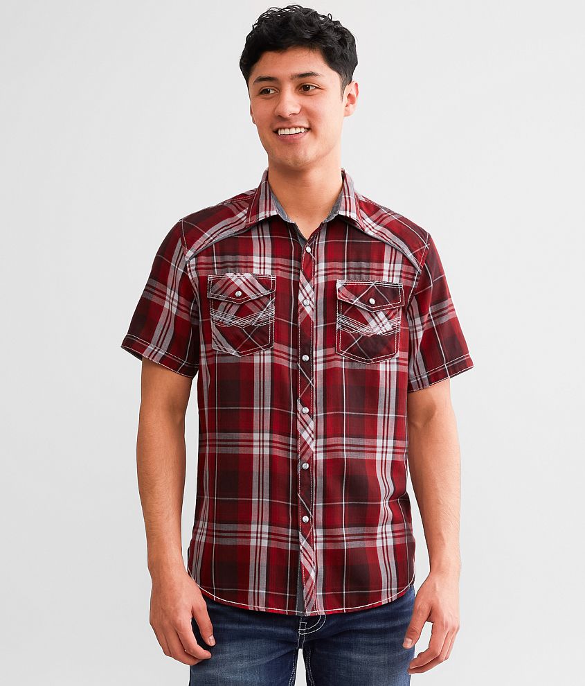 BKE Plaid Standard Shirt front view