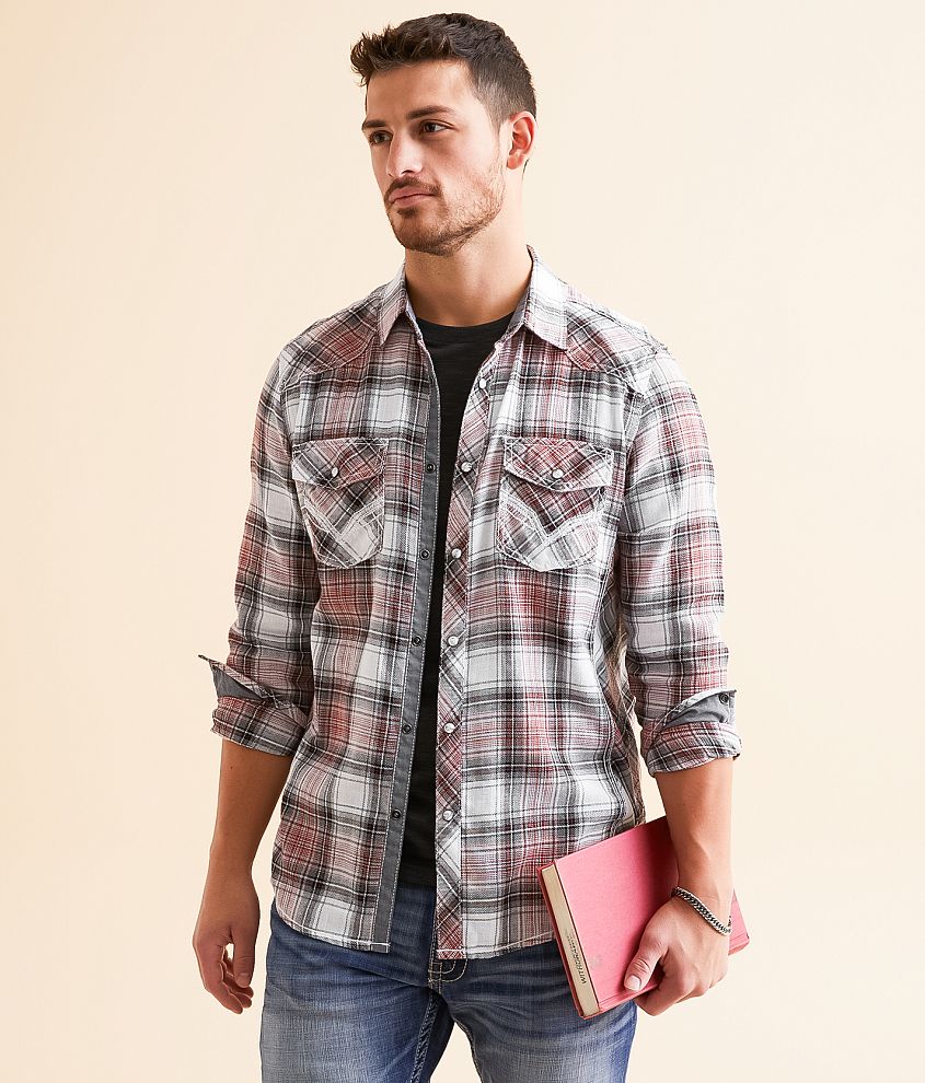 BKE Plaid Standard Shirt front view