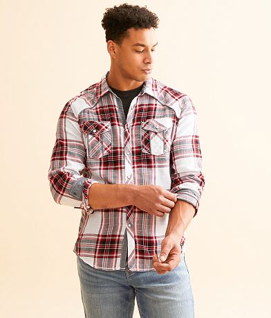 BKE Plaid Athletic Shirt front view