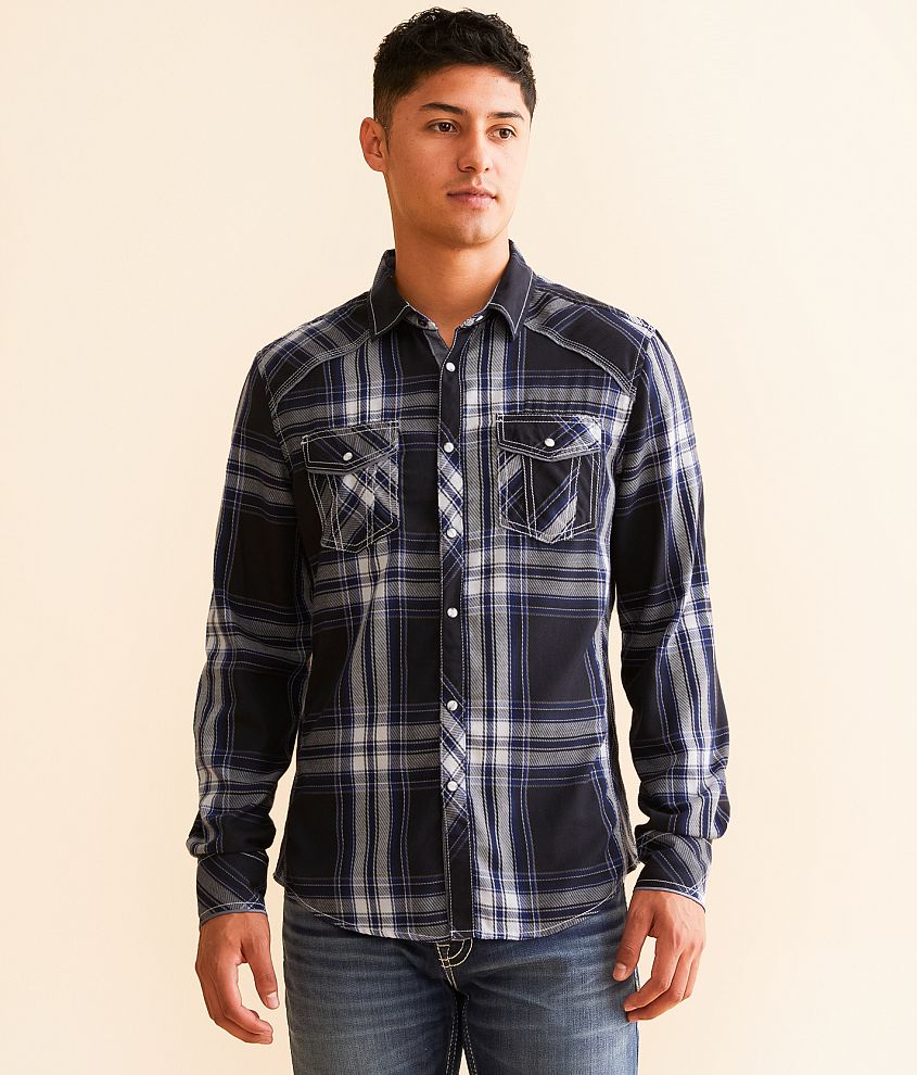 BKE Plaid Athletic Shirt front view