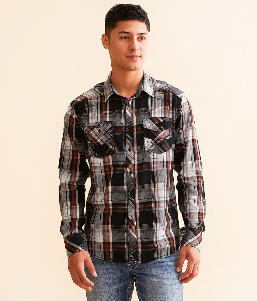 BKE Plaid Athletic Shirt front view