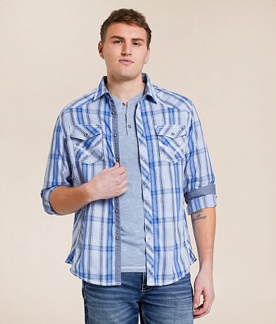 BKE Plaid Athletic Shirt front view