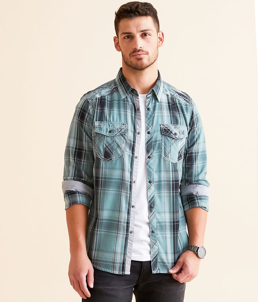 BKE Plaid Standard Shirt front view