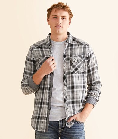 BKE Plaid Standard Shirt front view