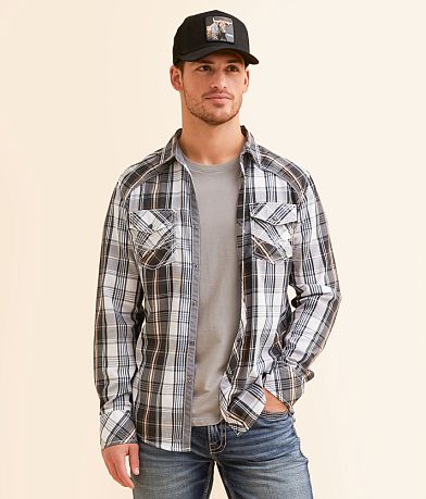 BKE Plaid Standard Shirt front view