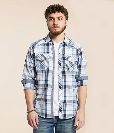 BKE Plaid Standard Shirt front view