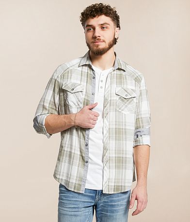 BKE Plaid Athletic Shirt front view