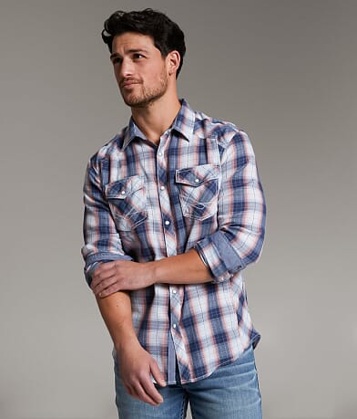 BKE Plaid Athletic Shirt front view