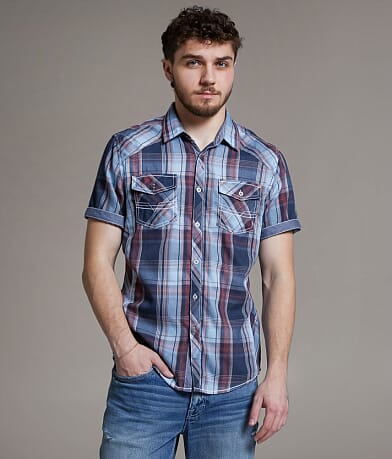 BKE Plaid Athletic Shirt front view