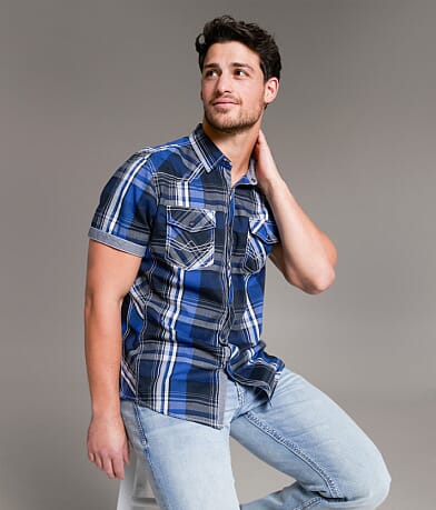 BKE Plaid Athletic Shirt front view