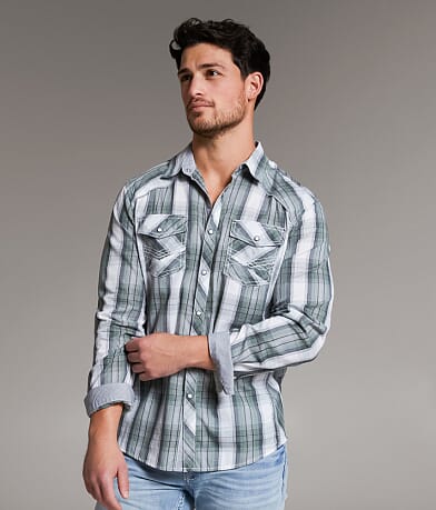 BKE Plaid Athletic Shirt front view