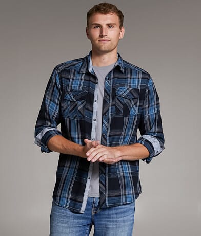 BKE Plaid Standard Shirt front view