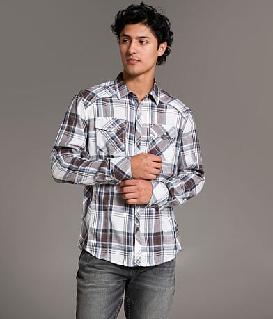 BKE Plaid Athletic Shirt front view