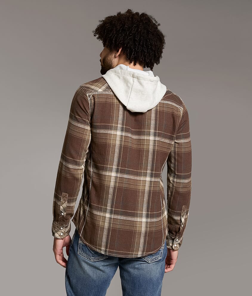 Plaid Athletic Hooded Shirt