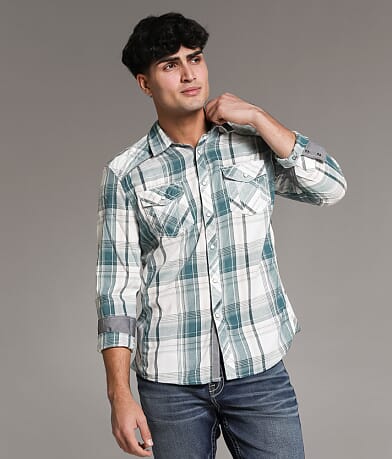 BKE Plaid Athletic Shirt front view
