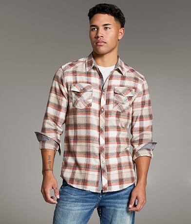 BKE Plaid Athletic Shirt front view