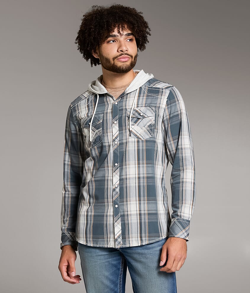 Plaid Standard Hooded Shirt