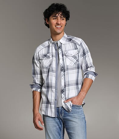 BKE Plaid Standard Shirt front view