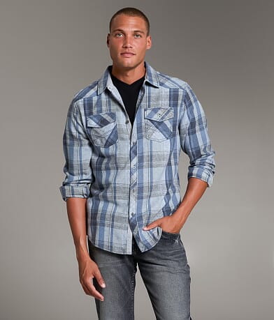 BKE Brushed Plaid Athletic Shirt front view