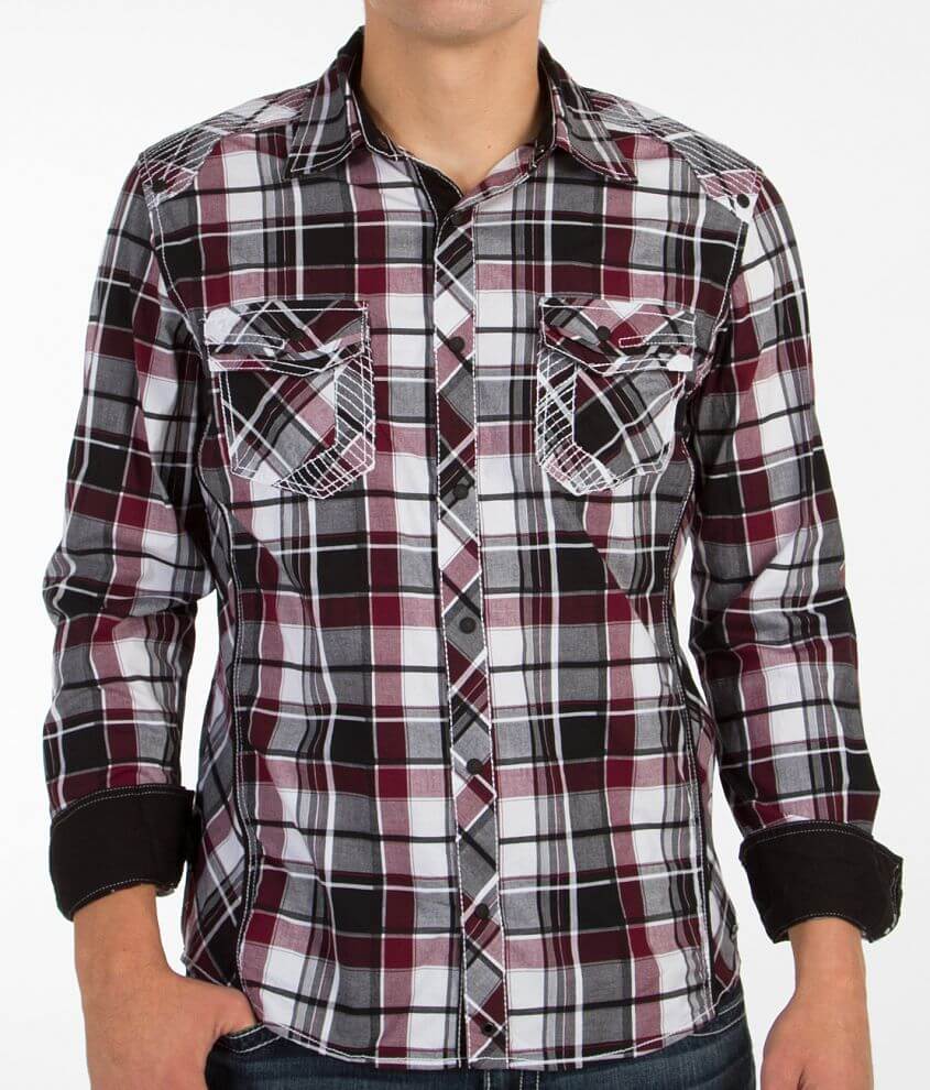 Buckle Black Boys Shirt front view