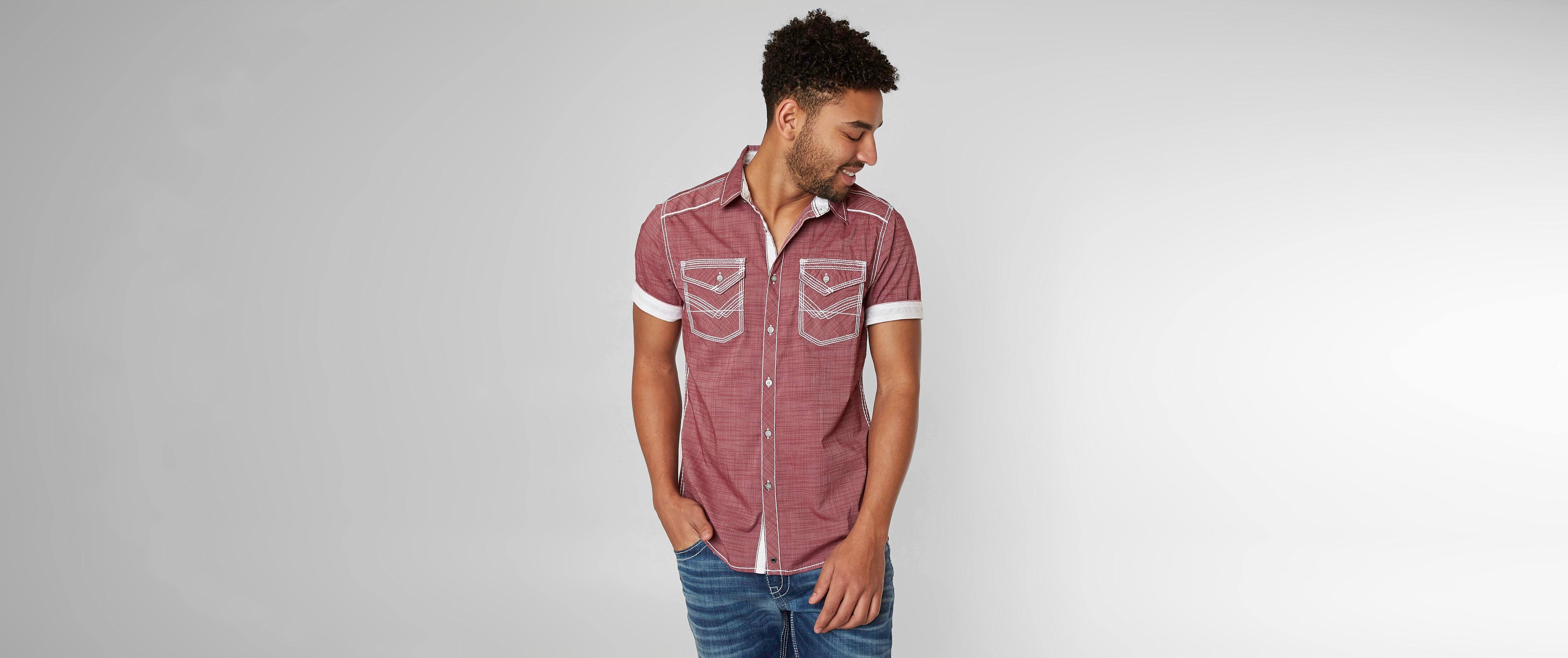 Buckle Black Men As Trees Stretch Shirt Men's Shirts in Burgundy Buckle
