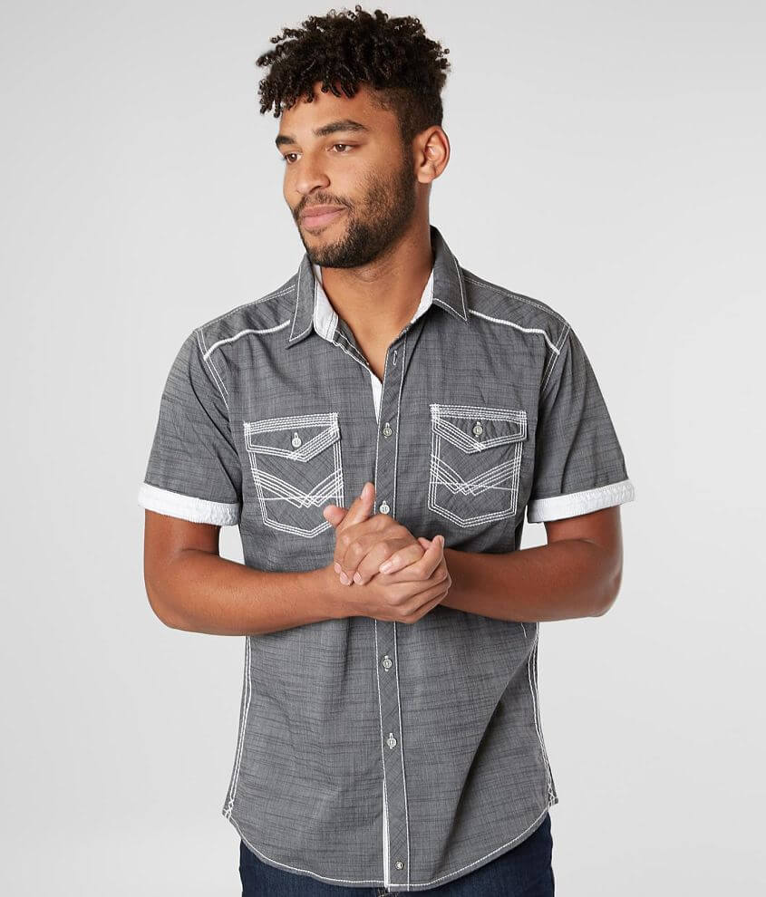 Image of Buckle Black Linear Athletic Stretch Shirt