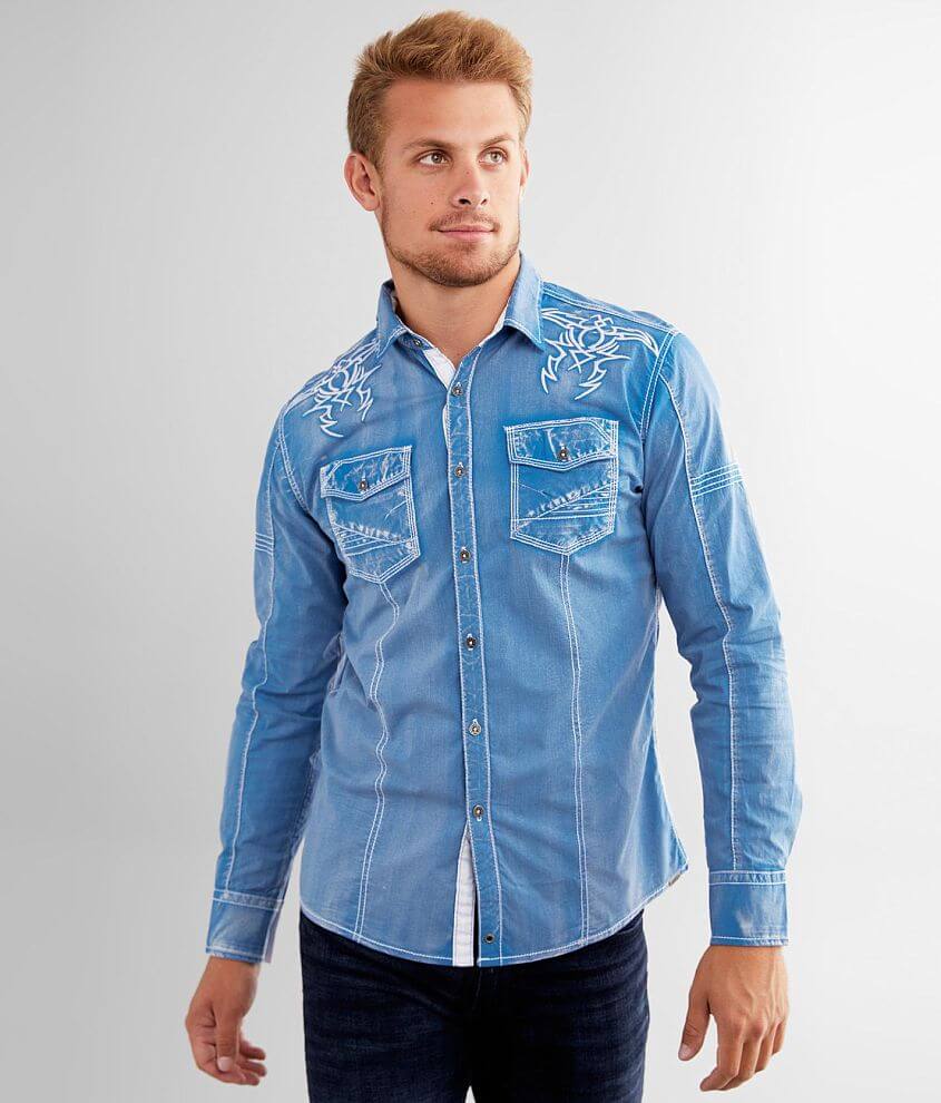 Image of Buckle Black Embroidered Athletic Stretch Shirt