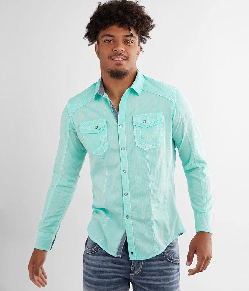 Buckle Black Washed Athletic Shirt - Men's Shirts in Mint | Buckle