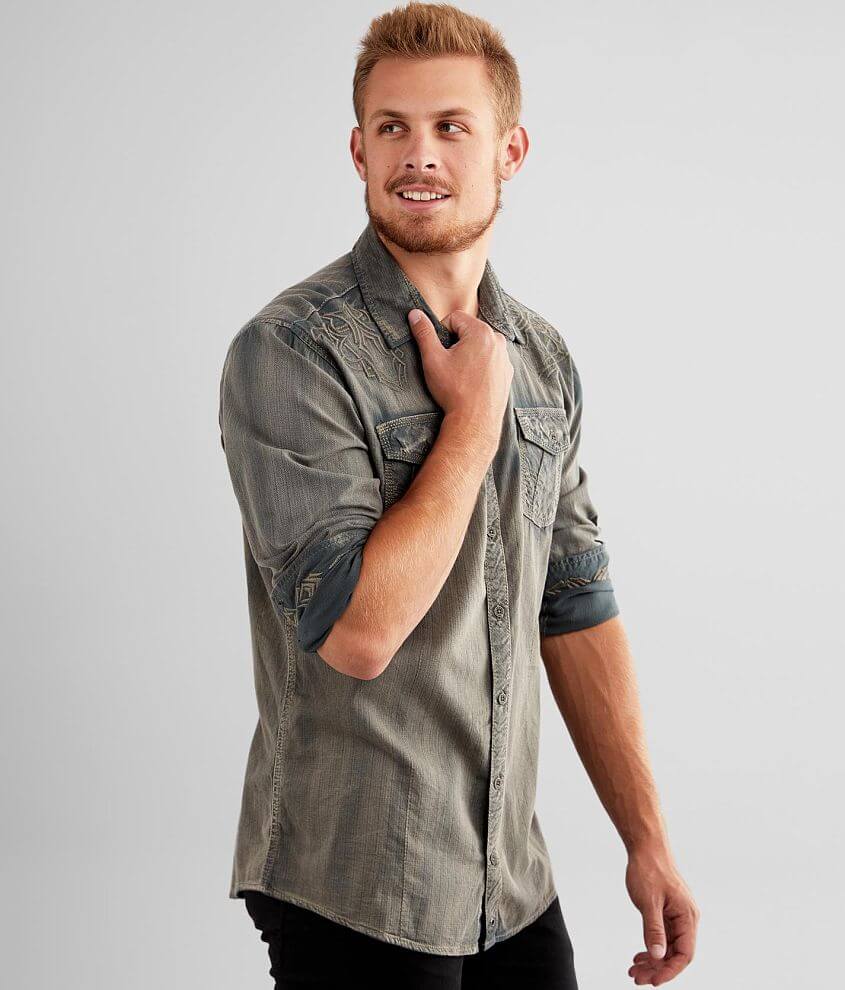Buckle Black Washed Athletic Stretch Shirt