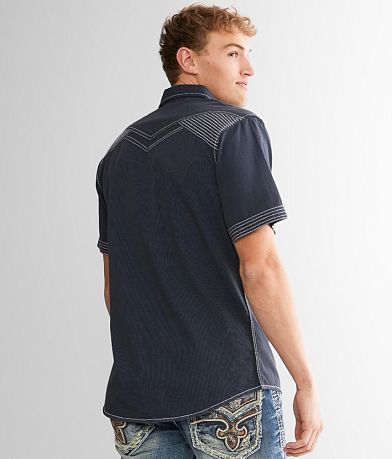 Buckle Black Textured Athletic Shirt BACK