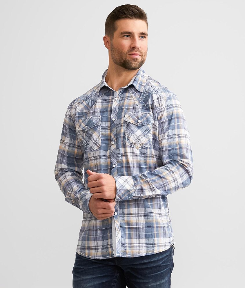 Buckle Black Plaid Athletic Stretch Shirt