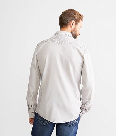 Buckle Black Textured Athletic Stretch Shirt BACK