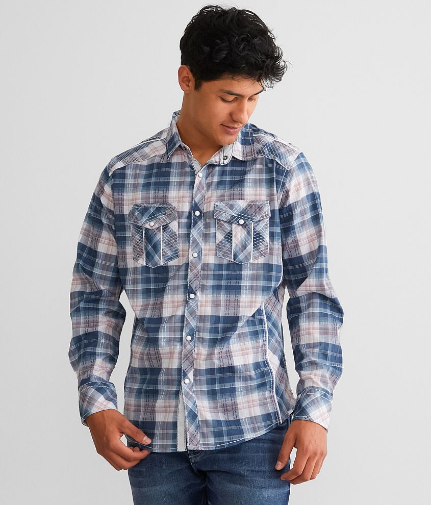 Buckle Black Plaid Standard Stretch Shirt