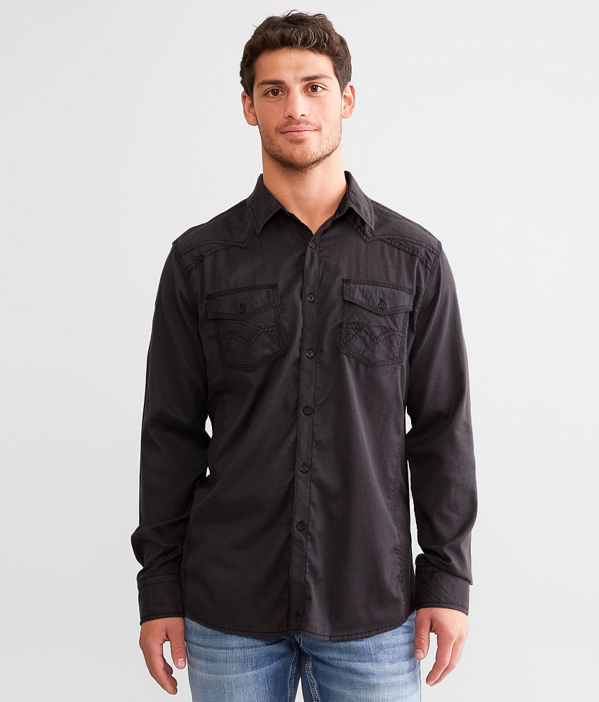 Buckle Black Solid Athletic Stretch Shirt - Men's Shirts in Teal