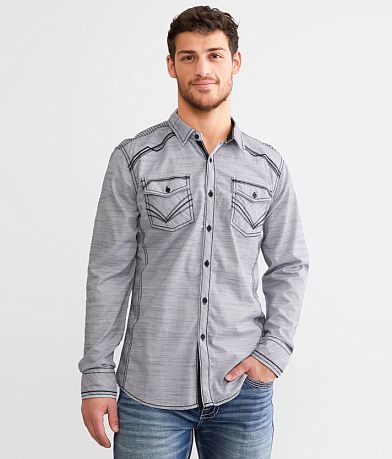 Buckle Black Marled Athletic Stretch Shirt front view