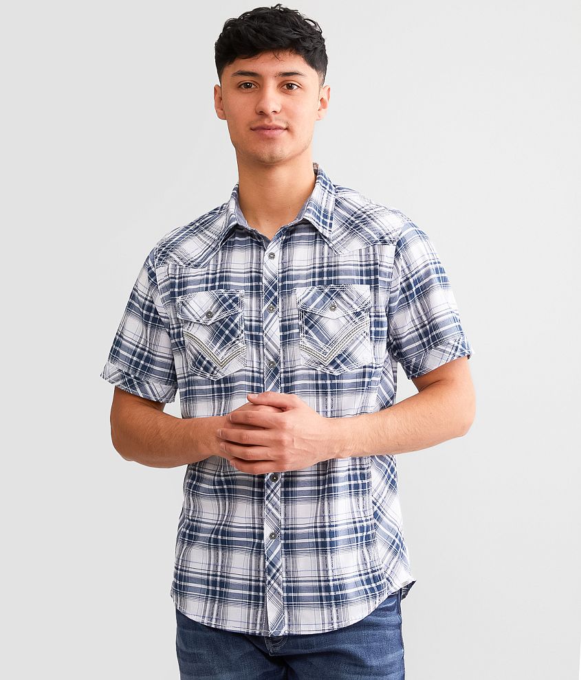 Buckle Black Plaid Standard Stretch Shirt