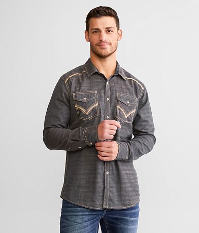 Buckle Black Marled Athletic Shirt front view