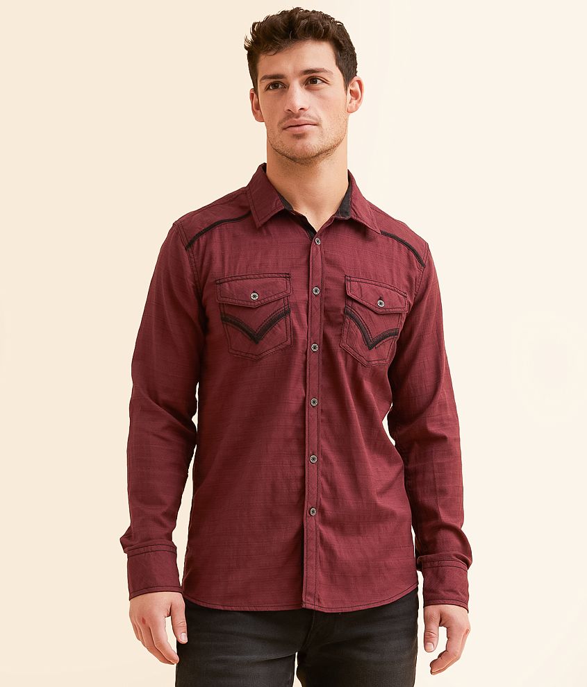 Buckle Black Embroidered Standard Shirt