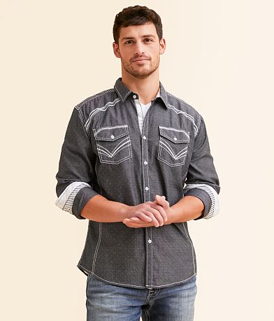 Buckle Black Athletic Shirt front view