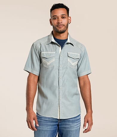 Buckle Black Embroidered Athletic Shirt front view