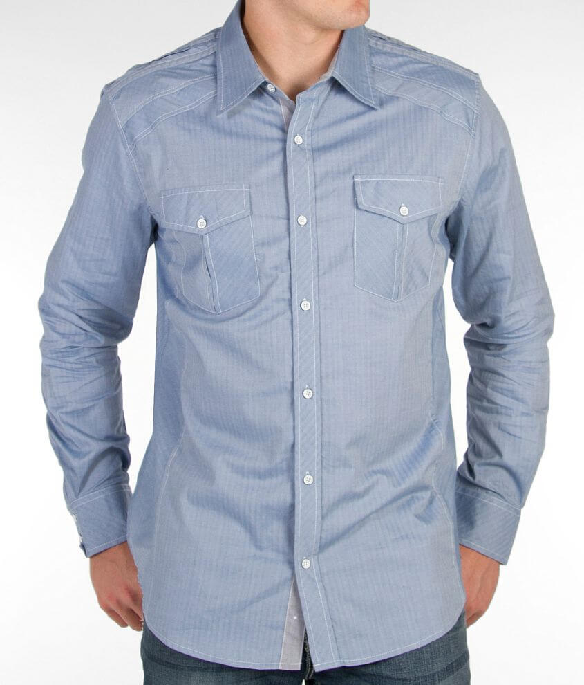 Buckle Black Polished Fixing Shirt - Men's Shirts in Blue Steel | Buckle
