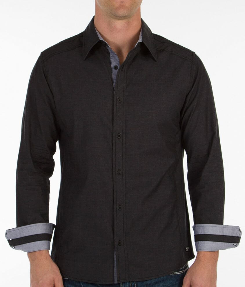 Buckle Black Polished Mister Shirt front view
