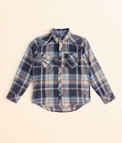 BKE Vintage Boys - Plaid Shirt front view