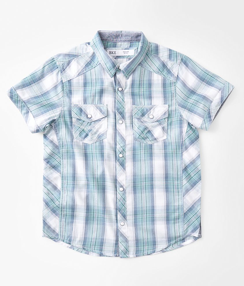 Boys - BKE Plaid Shirt front view